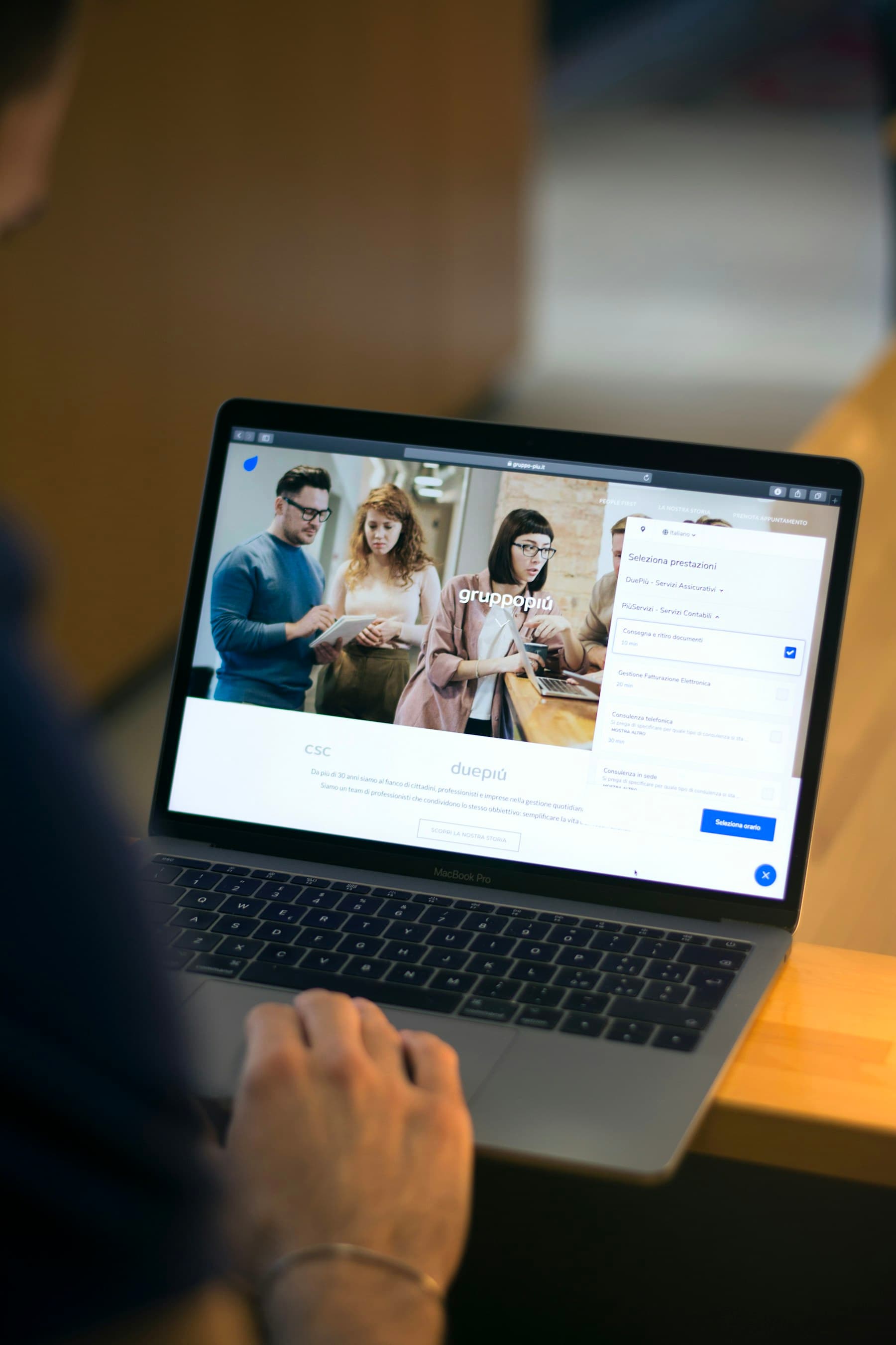 Laptop mockup showing a web interface in use